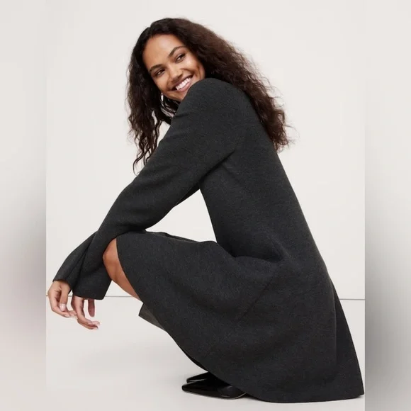 NWT Banana Republic Mini Wool Sweater Heather Oatmeal Dress Size XXS. - Picture 5 of 12